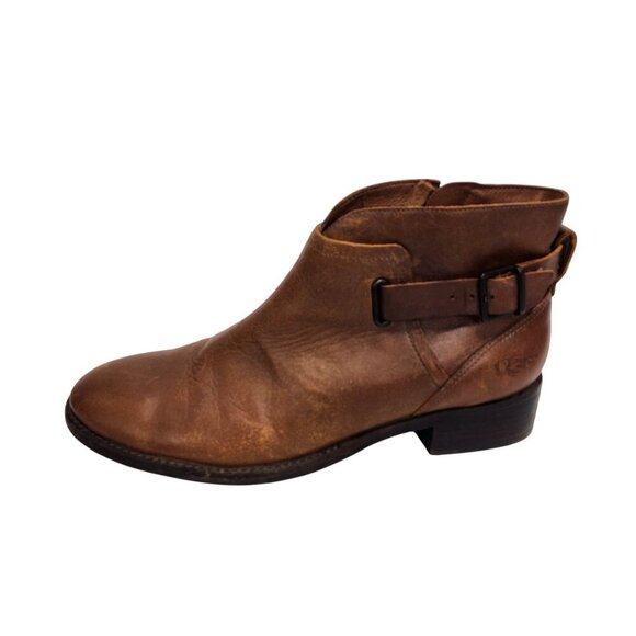 Ugg Boots Women's Size 9.5 Brown Leather Side Zip Ankle Strap - Picture 9 of 14